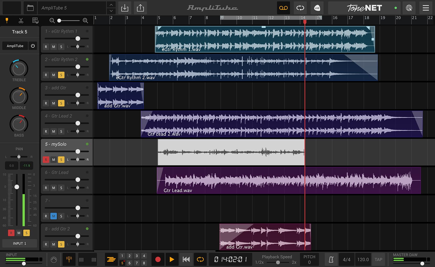 AmpliTube 5 recording