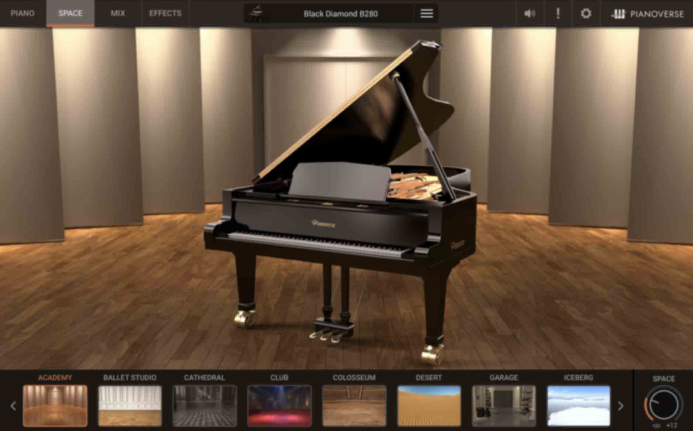 Academy - A large, well-tuned warm, wooden room with quick, controlled reflections is the ideal starting place for your piano.