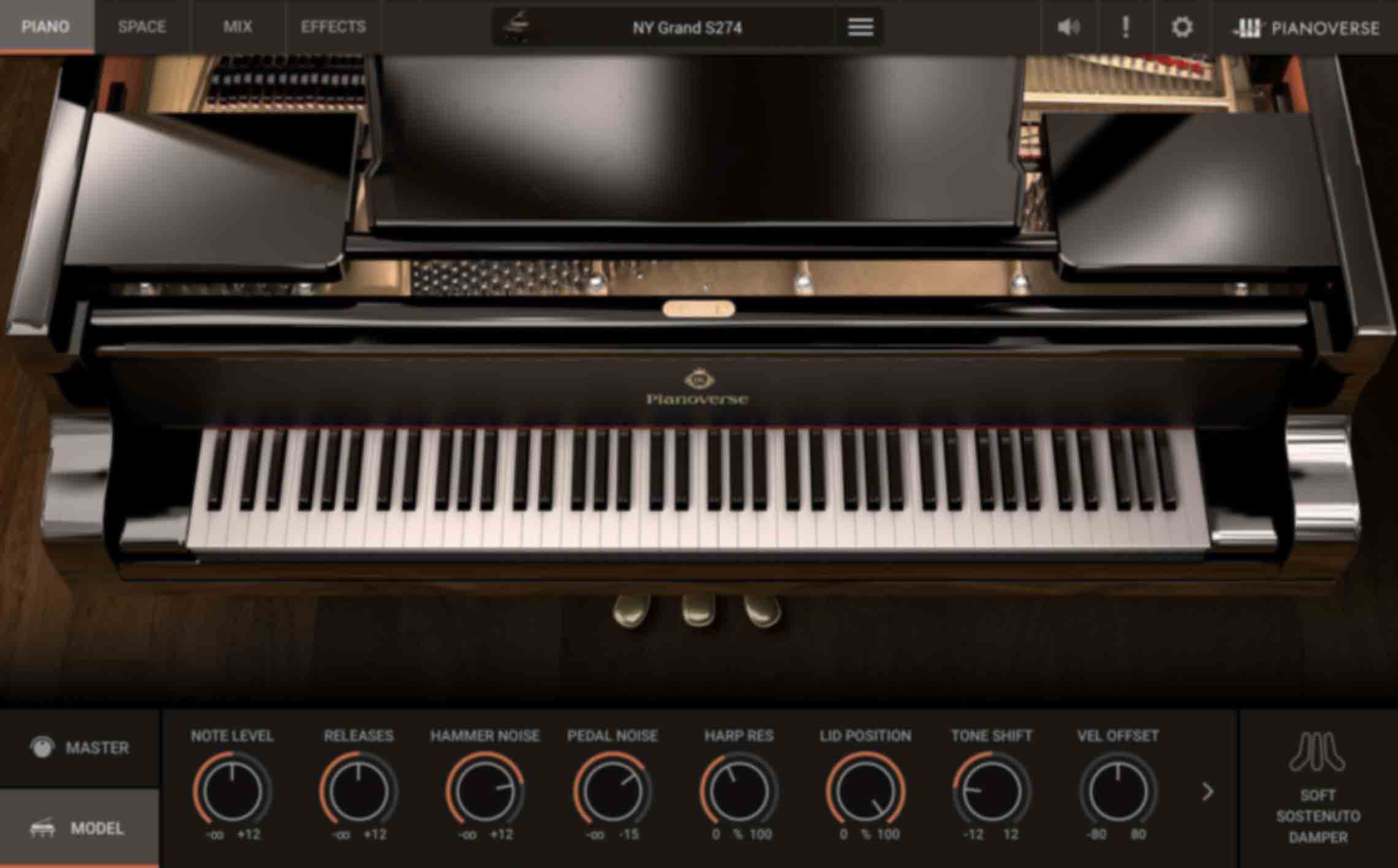 PIANO/MODEL - Offers advanced controls for each piano’s physical attributes