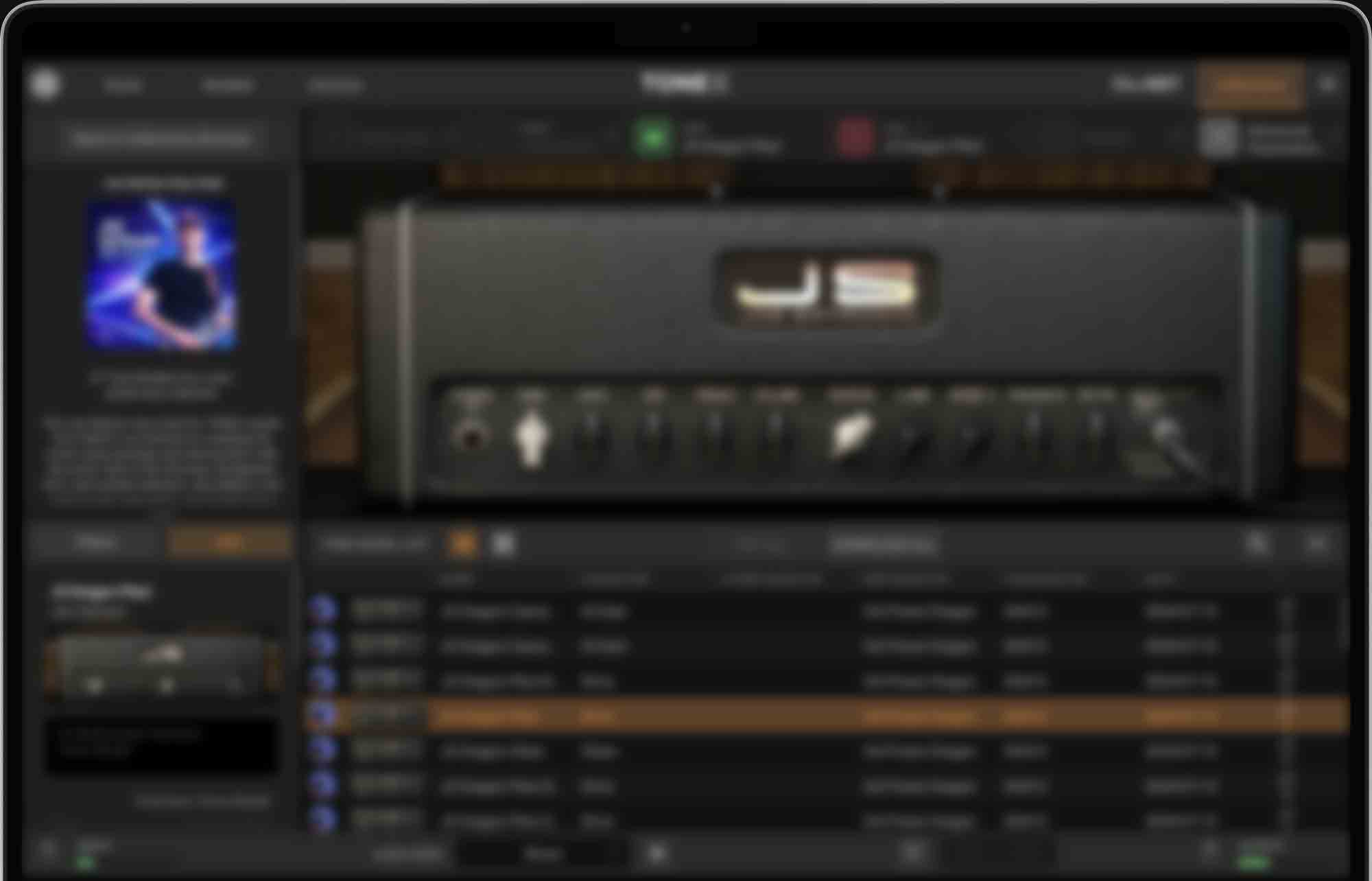 TONEX Satriani Amp Vault GUI